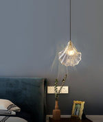Shell Mini Pendant Swag Light — Plug-In Brass & Hand-Blown Glass Pendant