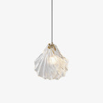Shell Mini Pendant Swag Light — Plug-In Brass & Hand-Blown Glass Pendant