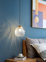Shell Mini Pendant Swag Light — Plug-In Brass & Hand-Blown Glass Pendant