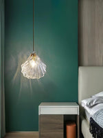 Shell Mini Pendant Swag Light — Plug-In Brass & Hand-Blown Glass Pendant
