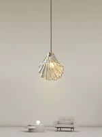 Shell Mini Pendant Swag Light — Plug-In Brass & Hand-Blown Glass Pendant