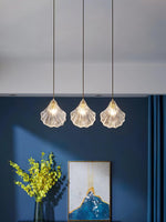 Shell Mini Pendant Swag Light — Plug-In Brass & Hand-Blown Glass Pendant