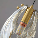 Shell Mini Pendant Swag Light — Plug-In Brass & Hand-Blown Glass Pendant
