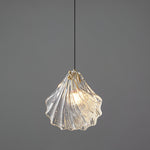 Shell Mini Pendant Swag Light — Plug-In Brass & Hand-Blown Glass Pendant