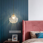 Shell Mini Pendant Swag Light — Plug-In Brass & Hand-Blown Glass Pendant