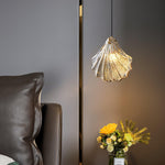 Shell Mini Pendant Swag Light — Plug-In Brass & Hand-Blown Glass Pendant