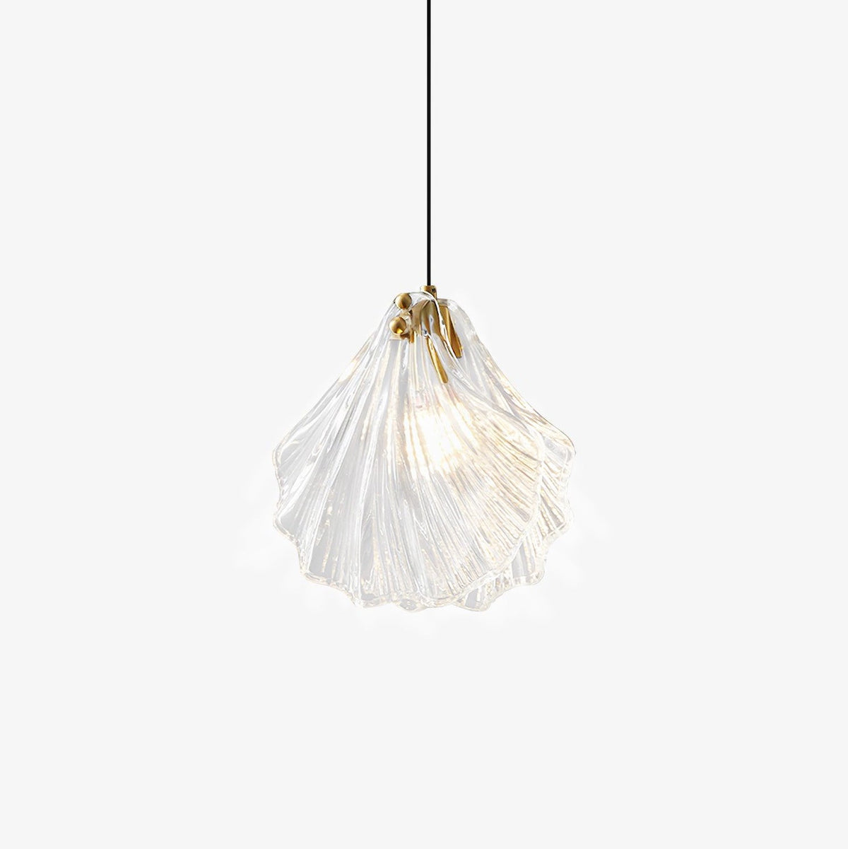 Shell Mini Pendant Light – Hand-Blown Glass & Brass