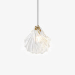 Shell Mini Pendant Swag Light — Plug-In Brass & Hand-Blown Glass Pendant