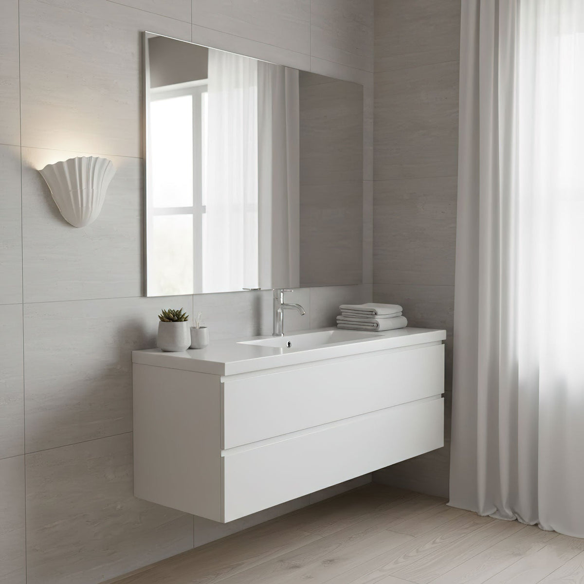 Shella Sculptural Wall Sconce in White Plaster for Modern Interiors
