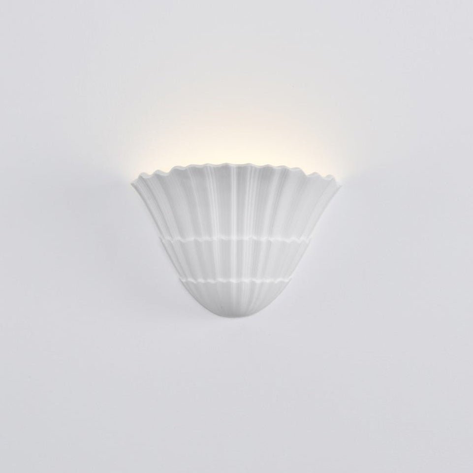 Shella Sculptural Wall Sconce in White Plaster for Modern Interiors