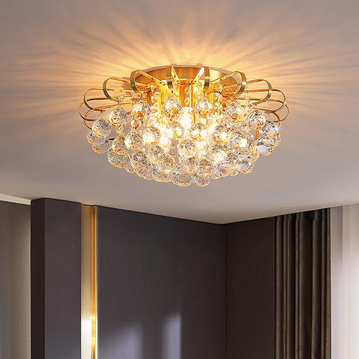 Shining Crystal Ball Ceiling Lamp