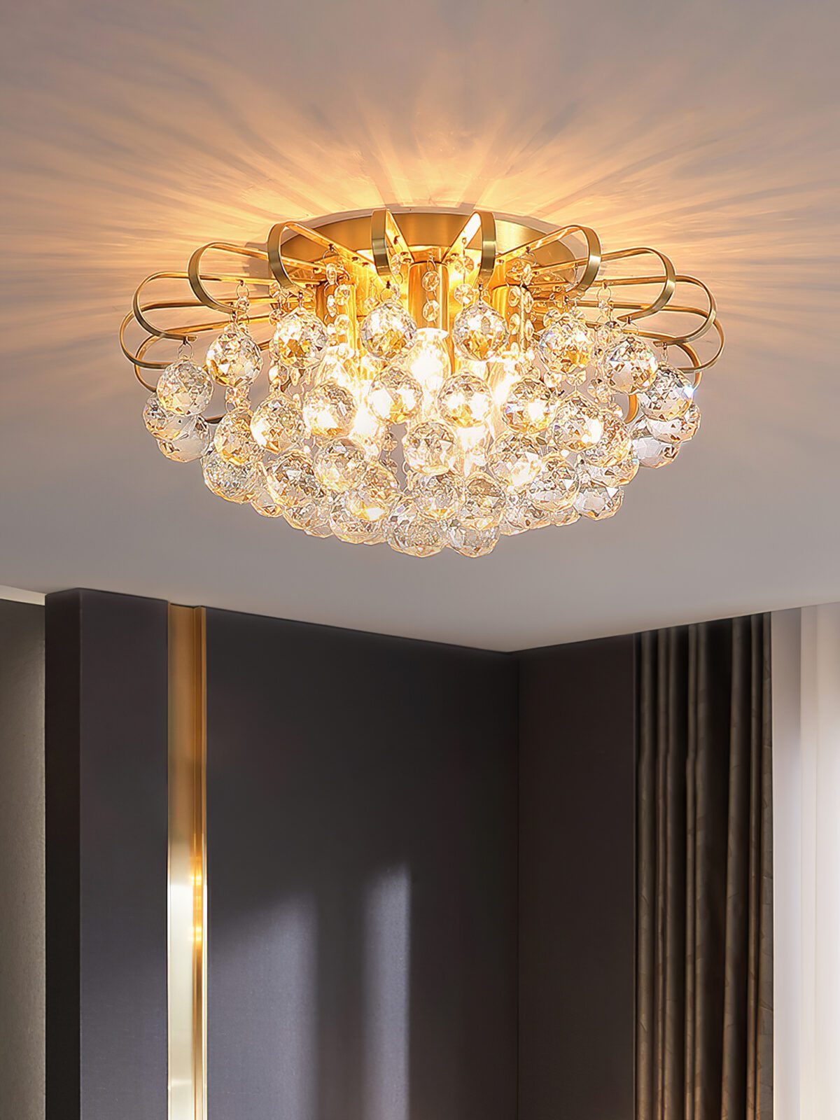 Shining Crystal Ball Ceiling Lamp