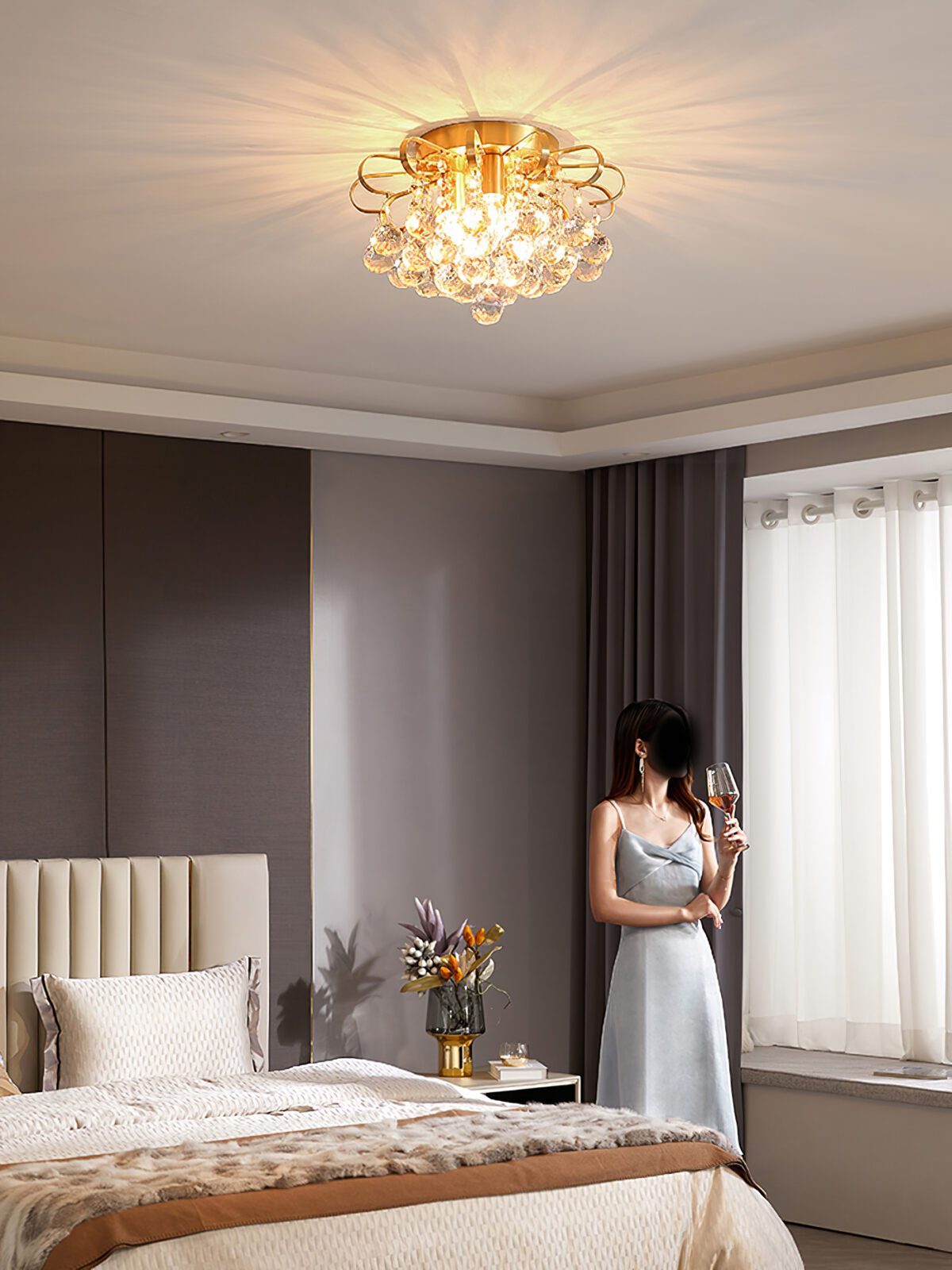 Shining Crystal Ball Ceiling Lamp
