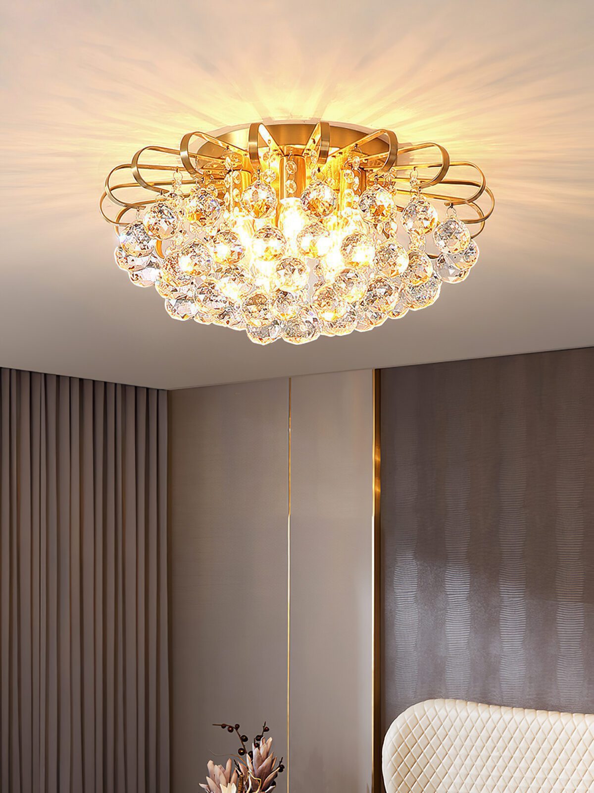 Shining Crystal Ball Ceiling Lamp