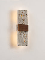 Siena Travertine Wall Sconce with Walnut Accent