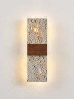 Siena Travertine Wall Sconce with Walnut Accent