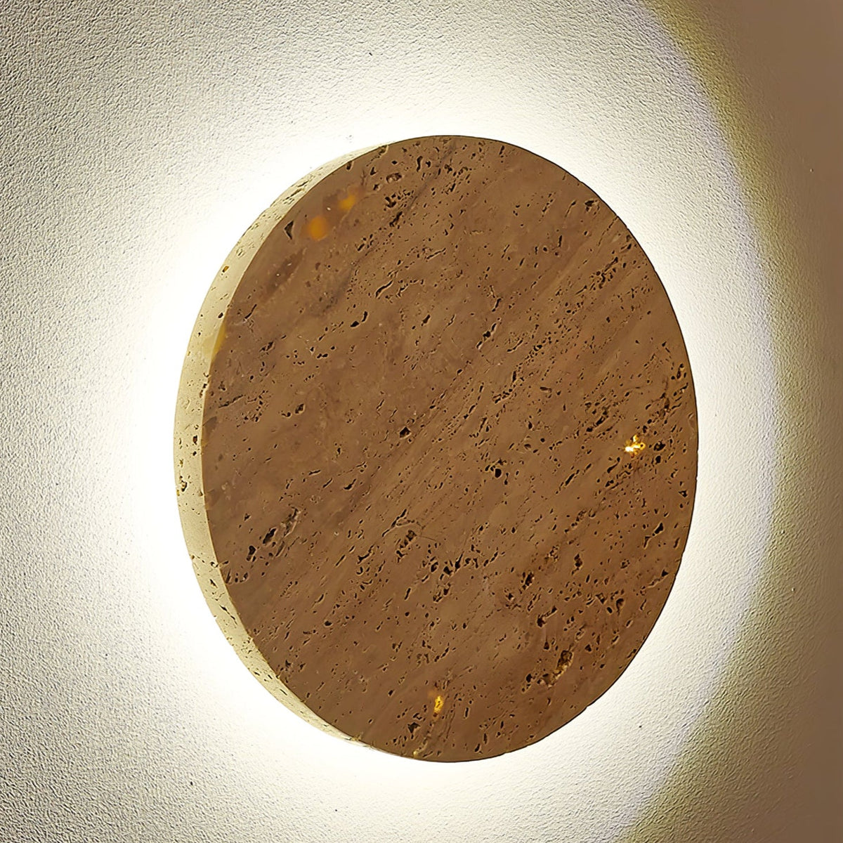Sculptural Travertine Wall Sconce with Integrated LED