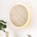 Sculptural Travertine Wall Sconce with Integrated LED