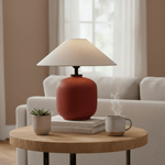 Sienna Clay Table Lamp – Terracotta Ceramic & Linen Shade