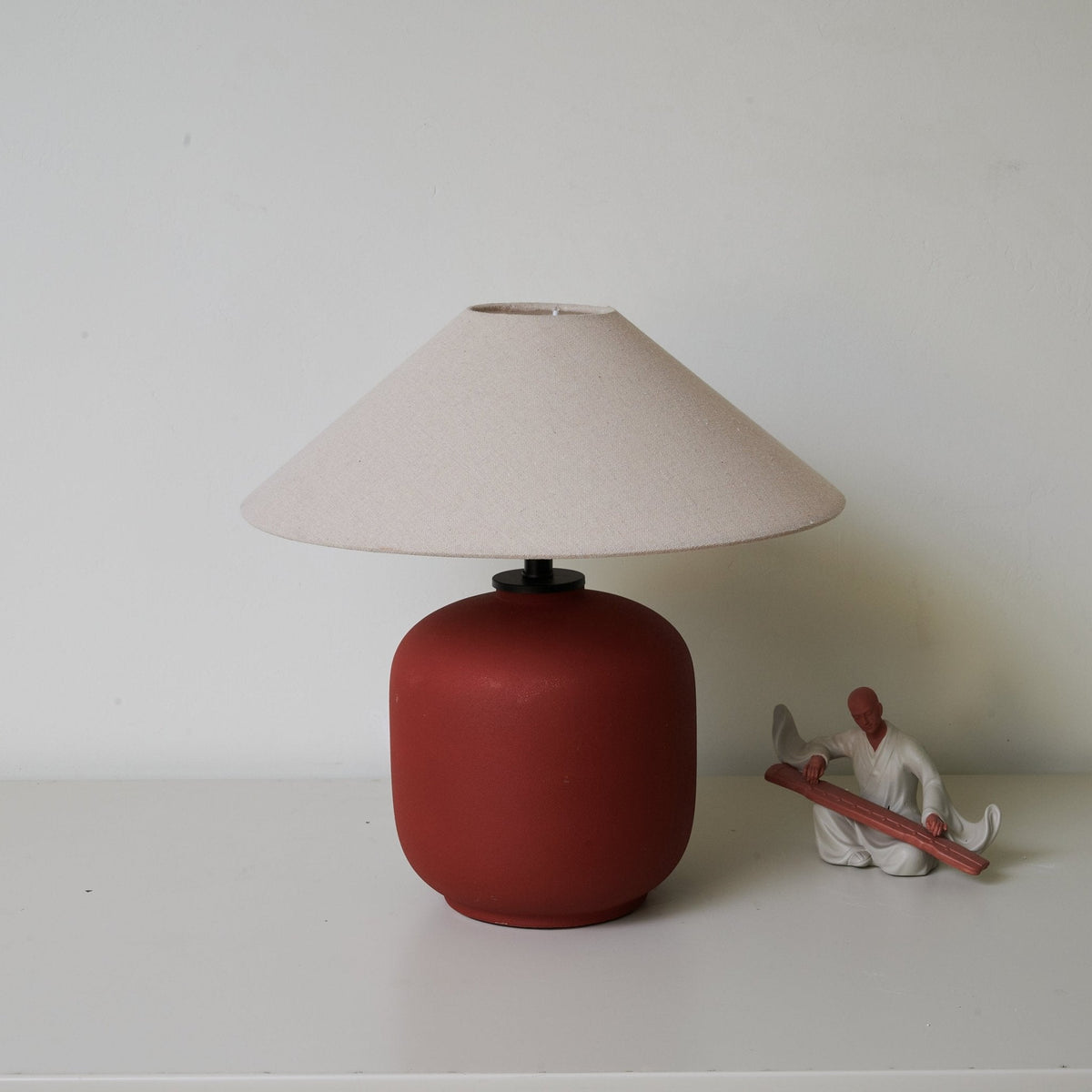 Sienna Clay Table Lamp – Terracotta Ceramic & Linen Shade