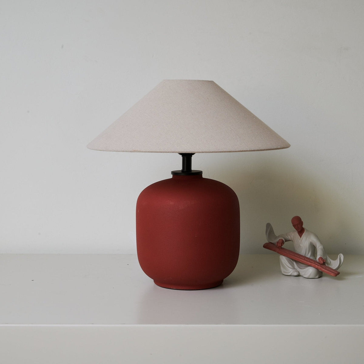 Sienna Clay Table Lamp – Terracotta Ceramic & Linen Shade