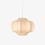 Silken Lotus Pendant Lamp — Genuine Silk Shade, Modern Lotus Form, 5 Sizes