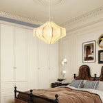 Silken Aura Silk Pendant Light – Handcrafted Modern Lantern for Dining & Living