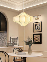Silken Aura Silk Pendant Light – Handcrafted Modern Lantern for Dining & Living