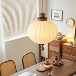 Silvara Silk Pendant Light with Wood Accents for Dining and Living Spaces
