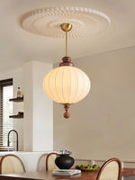 Silvara Silk Pendant Light with Wood Accents for Dining and Living Spaces