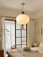 Silvara Silk Pendant Light with Wood Accents for Dining and Living Spaces