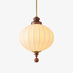Silvara Silk Pendant Light with Wood Accents for Dining and Living Spaces
