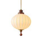 Silvara Silk Pendant Light with Wood Accents for Dining and Living Spaces