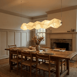 Silvara Fold Linear Pendant Light — Mulberry Silk Sculptural Chandelier