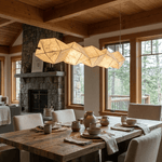 Silvara Fold Linear Pendant Light — Mulberry Silk Sculptural Chandelier