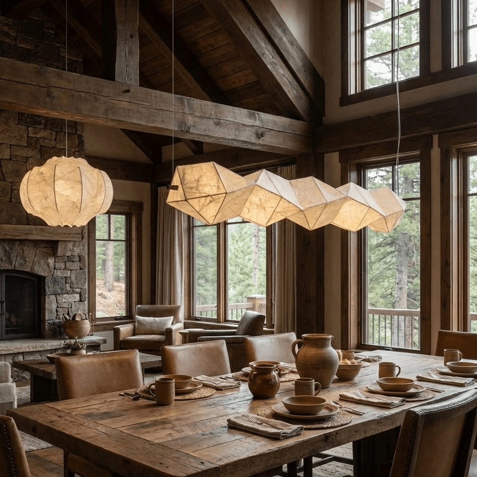 Silvara Fold Linear Pendant Light — Mulberry Silk Sculptural Chandelier