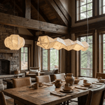 Silvara Fold Linear Pendant Light — Mulberry Silk Sculptural Chandelier
