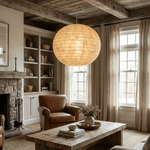 Silvara Lunar Globe Pendant Light – Handcrafted Mulberry Silk Shade