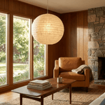 Silvara Lunar Globe Pendant Light – Handcrafted Mulberry Silk Shade