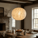 Silvara Lunar Globe Pendant Light – Handcrafted Mulberry Silk Shade