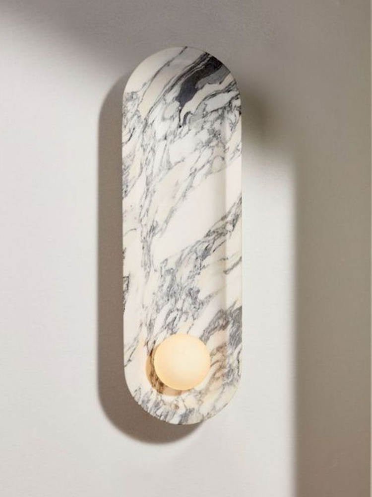 Silvaris Marble Wall Sconce with Opal Glass Globe