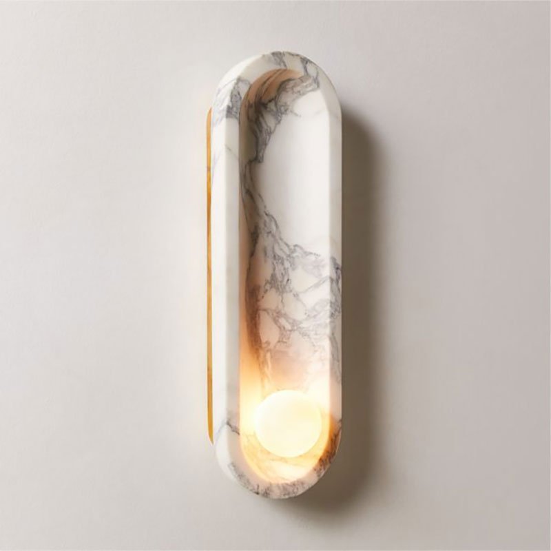 Silvaris Marble Wall Sconce with Opal Glass Globe