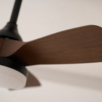 Silven Curve Ceiling Fan Light with LED – Modern Walnut Fan for Living Spaces