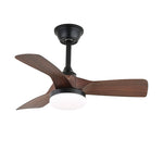 Silven Curve Ceiling Fan Light with LED – Modern Walnut Fan for Living Spaces