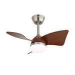 Silven Curve Ceiling Fan Light with LED – Modern Walnut Fan for Living Spaces