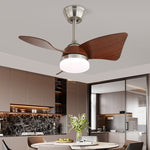 Silven Curve Ceiling Fan Light with LED – Modern Walnut Fan for Living Spaces