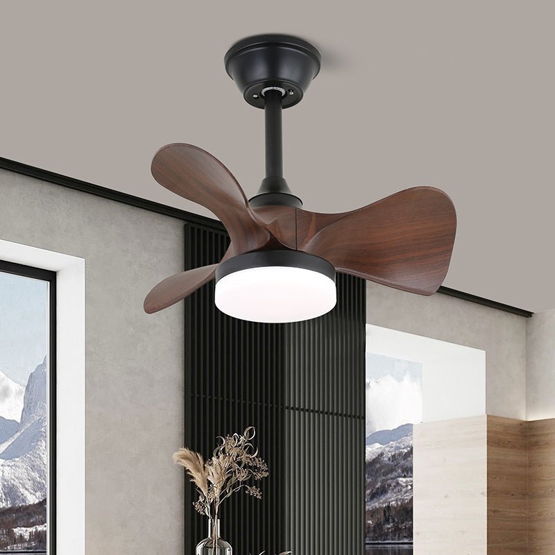 Silven Curve Ceiling Fan Light with LED – Modern Walnut Fan for Living Spaces