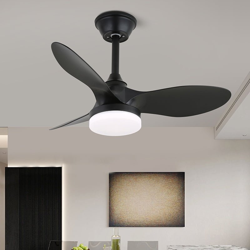 Silven Curve Ceiling Fan Light with LED – Modern Walnut Fan for Living Spaces
