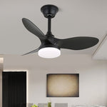 Silven Curve Ceiling Fan Light with LED – Modern Walnut Fan for Living Spaces