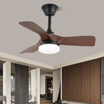 Silven Curve Ceiling Fan Light with LED – Modern Walnut Fan for Living Spaces